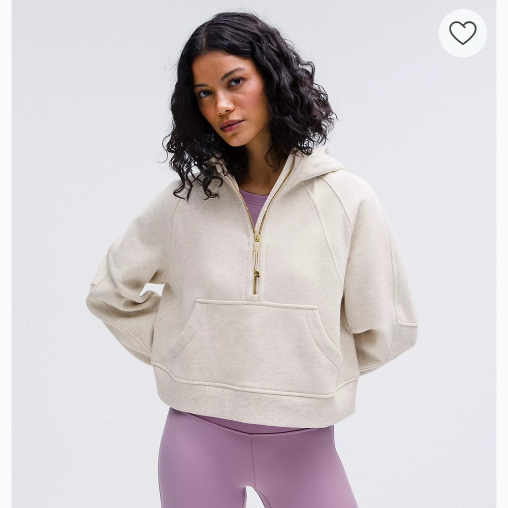 Lululemon Athletica Cream Half-Zip Hoodie